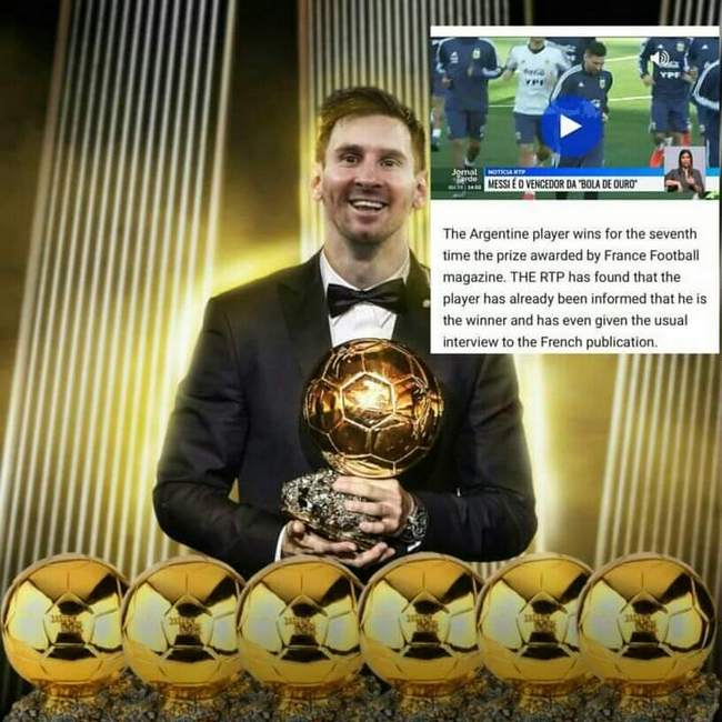 Médium portugués: Messi ha sido informado por el fútbol francés de que recibirá el séptimo premio Globo de oro
