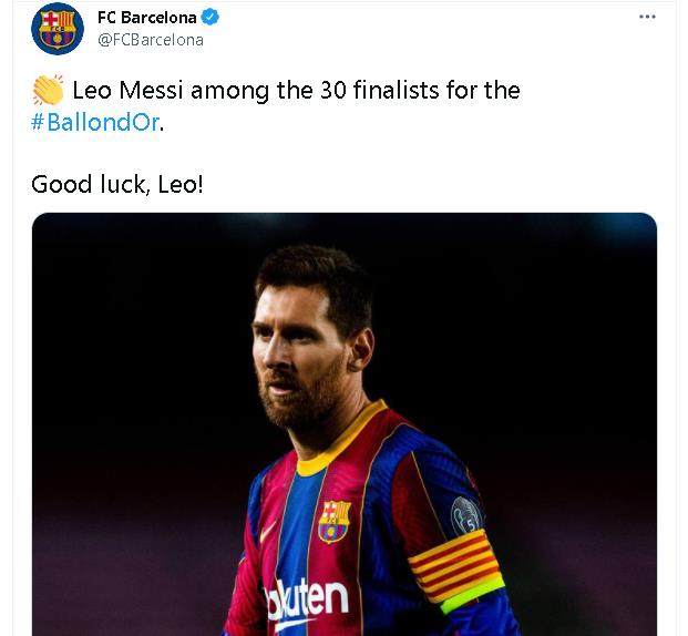 Barcelona le desea a Messi la nominación al Globo de oro, pero es irónico: no es tu jugador.