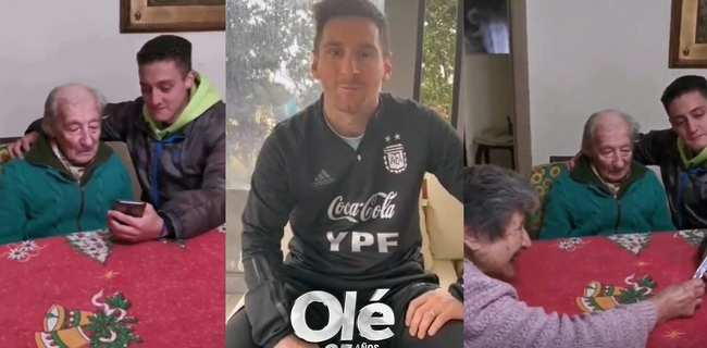 Messi envía video para agradecer al centenario que grabó todos sus goles a mano