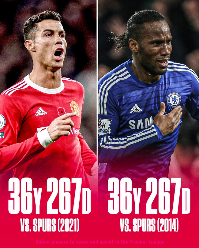 Ronaldo, de 36 a ños y 267 días, anotó un solo gol y ayudó a igualar un récord de la Premier League